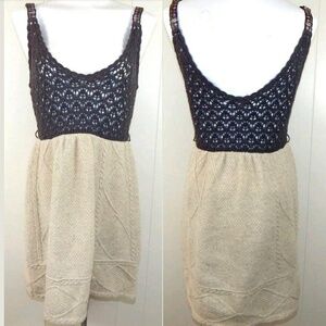 Free People Crochet Cable Knit Sweater Dress